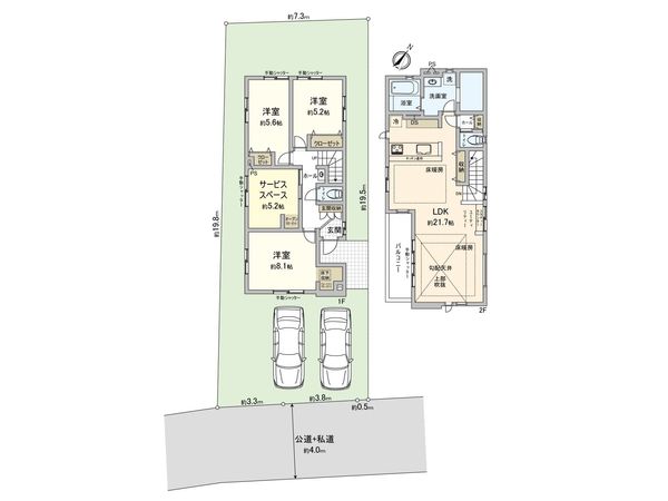 鎌倉市腰越5丁目 新築戸建 1号棟 間取図(平面図) 鎌倉市腰越5丁目 新築戸建 1号棟 間取図(平面図)