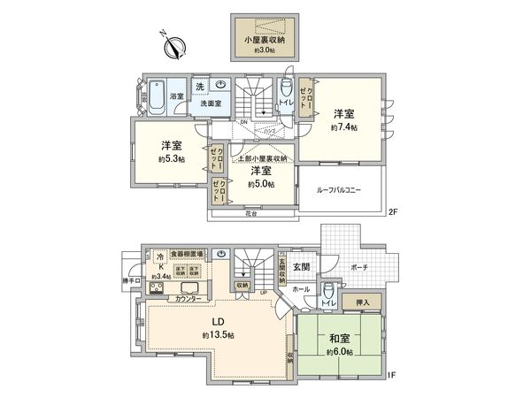 藤沢市本鵠沼4丁目 戸建 間取図(平面図) 藤沢市本鵠沼4丁目 戸建 間取図(平面図)