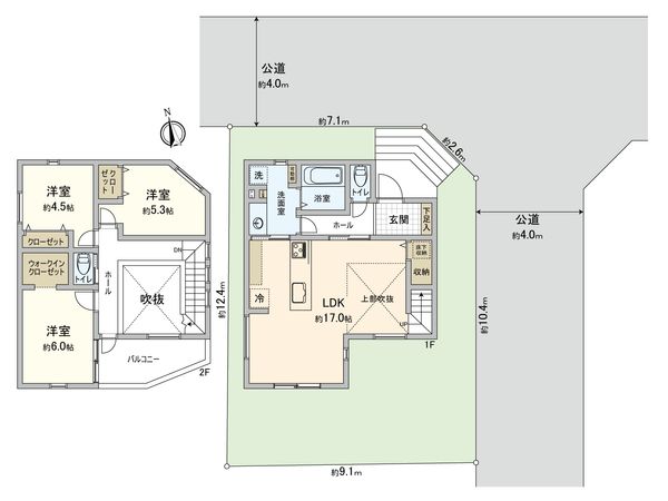 藤沢市鵠沼海岸6丁目 新築戸建 B号棟 間取図(平面図) 藤沢市鵠沼海岸6丁目 新築戸建 B号棟 間取図(平面図)