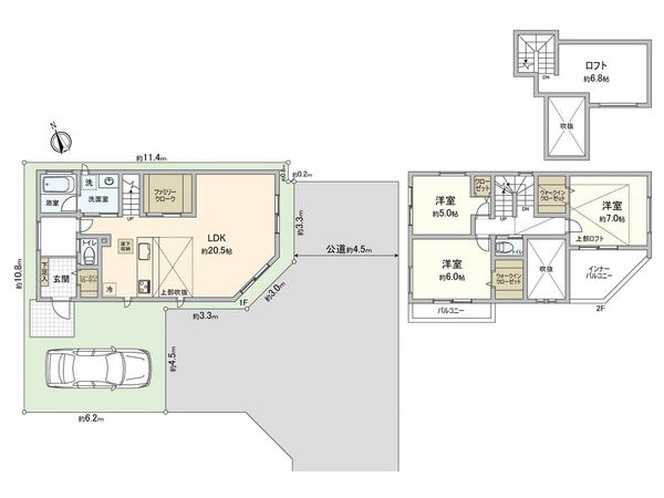 藤沢市鵠沼神明3丁目 新築戸建 2号棟 間取図(平面図) 藤沢市鵠沼神明3丁目 新築戸建 2号棟 間取図(平面図)