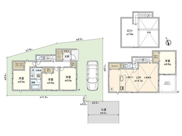 藤沢市鵠沼神明3丁目 新築戸建 3号棟 間取図(平面図) 藤沢市鵠沼神明3丁目 新築戸建 3号棟 間取図(平面図)