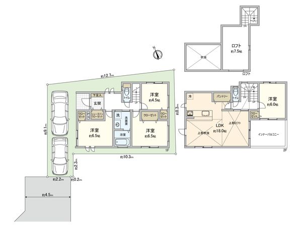 藤沢市鵠沼神明3丁目 新築戸建 4号棟 間取図(平面図) 藤沢市鵠沼神明3丁目 新築戸建 4号棟 間取図(平面図)