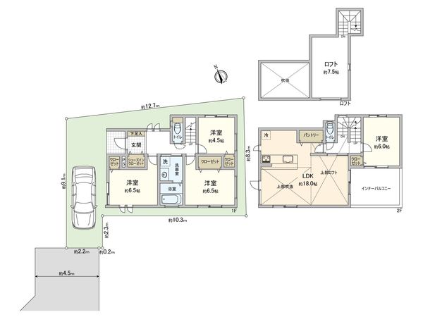 藤沢市鵠沼神明3丁目 新築戸建 4号棟 間取図(平面図) 藤沢市鵠沼神明3丁目 新築戸建 4号棟 間取図(平面図)