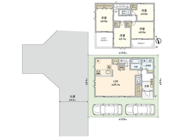 藤沢市鵠沼神明3丁目 新築戸建 6号棟 間取図(平面図) 藤沢市鵠沼神明3丁目 新築戸建 6号棟 間取図(平面図)