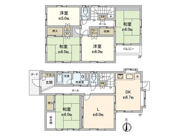 藤沢市鵠沼桜が岡2丁目 戸建 間取図(平面図)