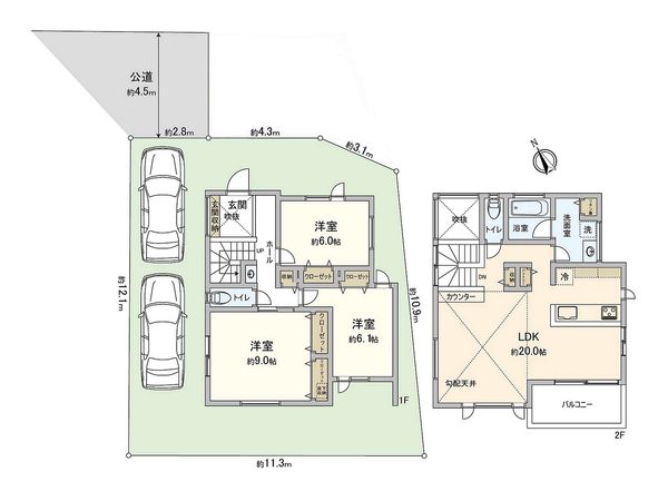 藤沢市大鋸 新築戸建 6号棟 間取図(平面図) 藤沢市大鋸 新築戸建 6号棟 間取図(平面図)