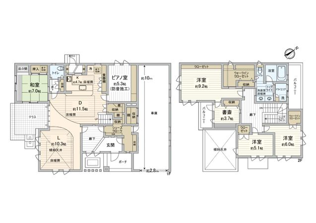 藤沢市鵠沼松が岡3丁目 戸建 間取図(平面図) 藤沢市鵠沼松が岡3丁目 戸建 間取図(平面図)