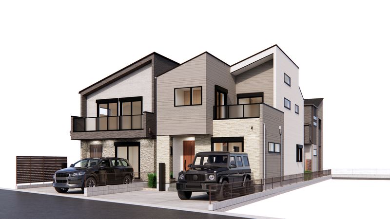 藤沢市本鵠沼1丁目 新築戸建 4号棟 外観パース図 藤沢市本鵠沼1丁目 新築戸建 4号棟 外観パース図