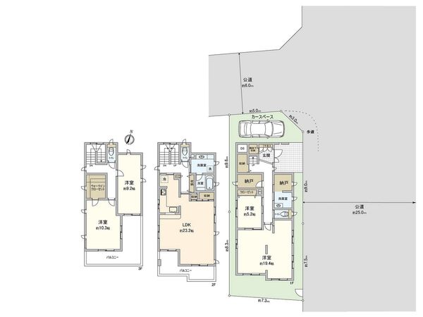 藤沢市弥勒寺3丁目 戸建 間取図(平面図) 間取図(平面図)