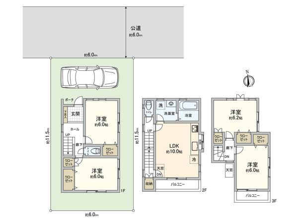 藤沢市西富2丁目 戸建 間取図(平面図) 間取図(平面図)
