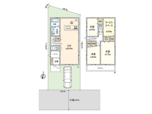藤沢市善行3丁目 新築戸建 2号棟 間取図(平面図)