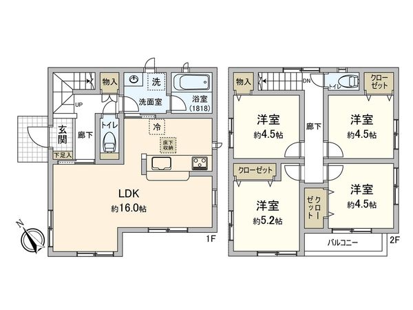 藤沢市鵠沼松が岡2丁目 戸建 間取図(平面図) 間取図(平面図)
