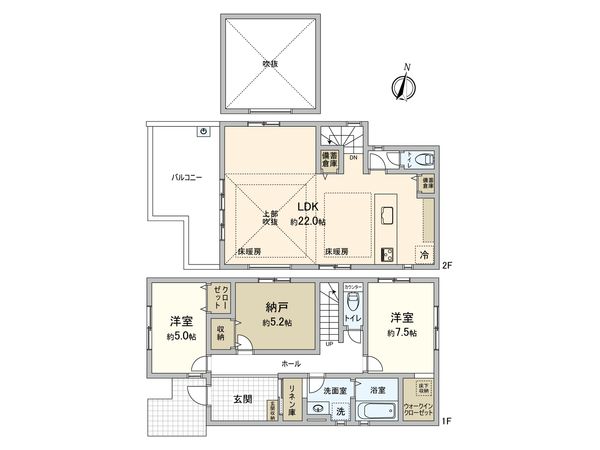 藤沢市片瀬4丁目 新築戸建 1号棟 間取図(平面図) 藤沢市片瀬4丁目 新築戸建 1号棟 間取図(平面図)