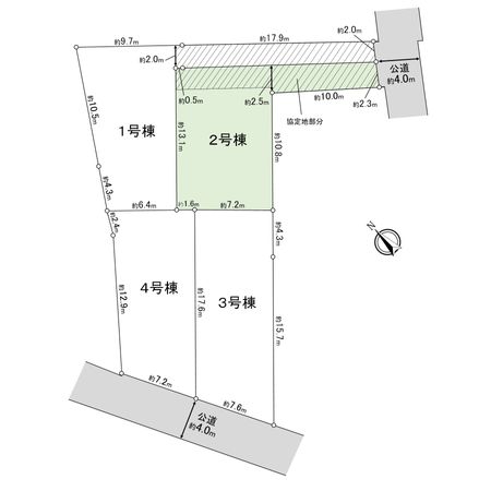 藤沢市本鵠沼1丁目 新築戸建 2号棟 全体区画図 藤沢市本鵠沼1丁目 新築戸建 2号棟 全体区画図