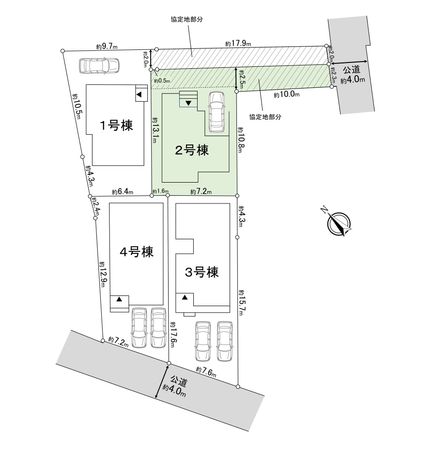 藤沢市本鵠沼1丁目 新築戸建 2号棟 全体区画図 藤沢市本鵠沼1丁目 新築戸建 2号棟 全体区画図