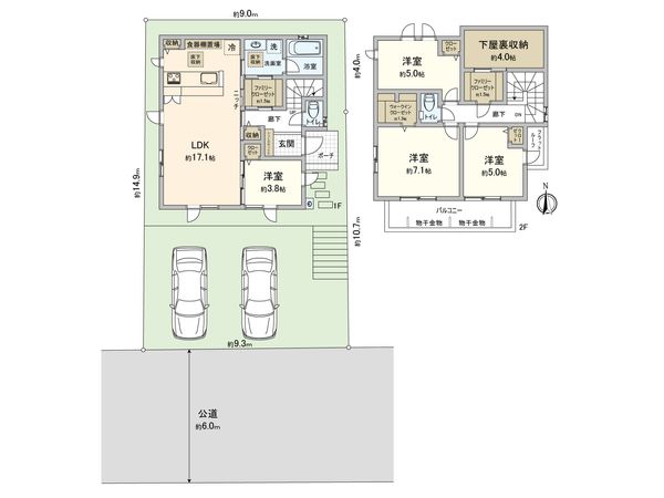藤沢市並木台1丁目 新築戸建 6号棟 間取図(平面図) 藤沢市並木台1丁目 新築戸建 6号棟 間取図(平面図)