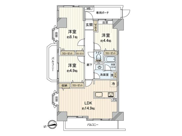 シーサイド片瀬江ノ島 間取図(平面図) 間取図(平面図)