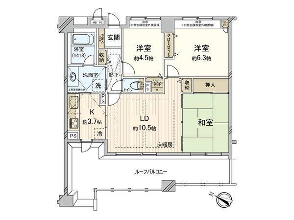 ライオンズマンション藤沢東 間取図(平面図) ライオンズマンション藤沢東 間取図(平面図)