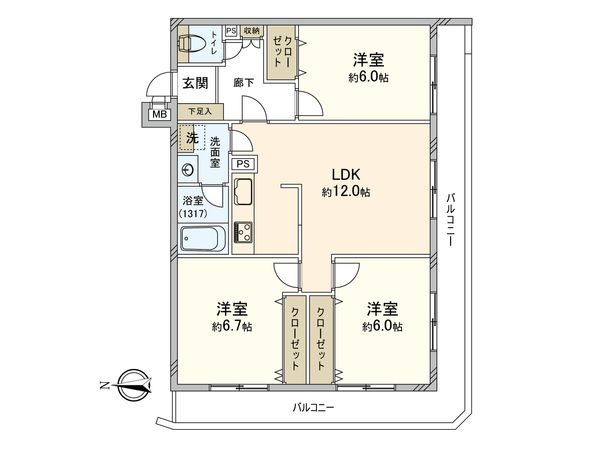 ライオンズマンション藤沢第2 間取図(平面図) 間取図(平面図)