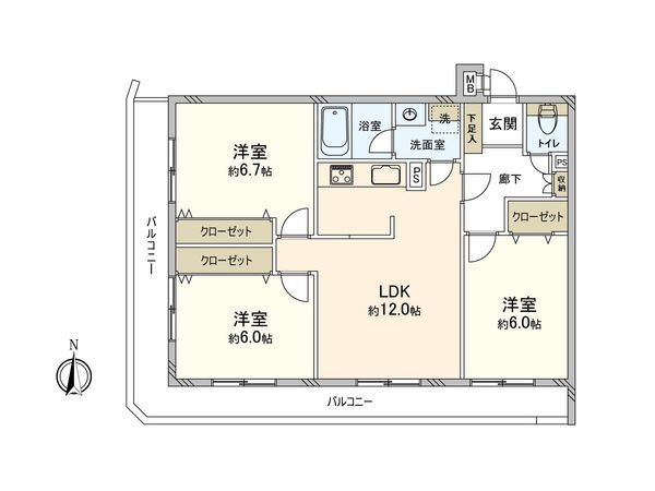 ライオンズマンション藤沢第2 間取図(平面図) ライオンズマンション藤沢第2 間取図(平面図)