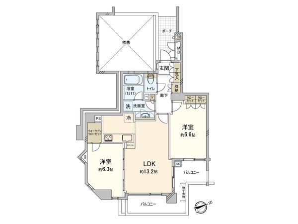 東急ドエルシーサイドコート鵠沼海岸 間取図(平面図) 間取図(平面図)