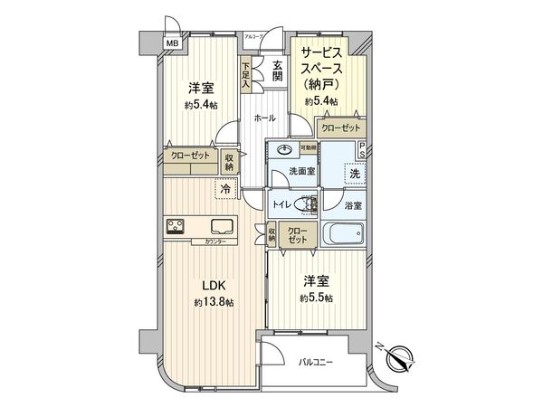 オーベル藤沢藤が岡 2号棟 間取図(平面図) オーベル藤沢藤が岡 2号棟 間取図(平面図)