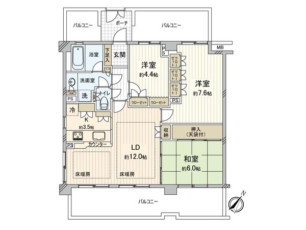 ガーデンハイツ鎌倉高校前 間取図(平面図)