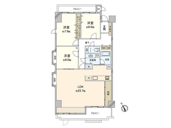 藤和江ノ島ホームズステージ Ⅱ 間取図(平面図) 間取図(平面図)