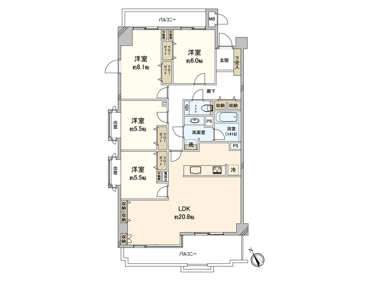 藤和江ノ島ホームズステージ Ⅱ 間取図(平面図) 間取図(平面図)