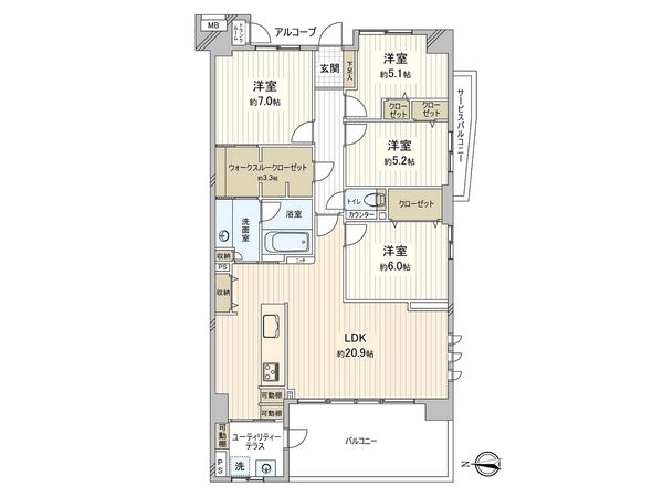 ココタウンヒルトップマリーナ 間取図(平面図)