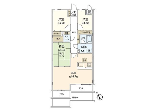 クリオ片瀬江の島壱番館 間取図(平面図) クリオ片瀬江の島壱番館 間取図(平面図)