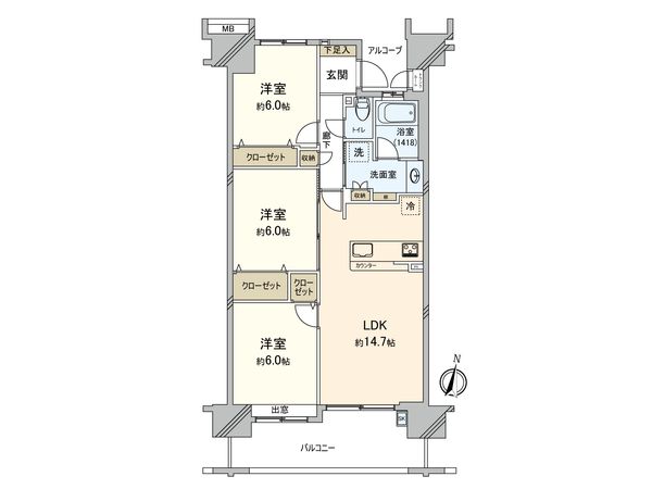 ココタウンヒルトップマリーナ 間取図(平面図) ココタウンヒルトップマリーナ 間取図(平面図)