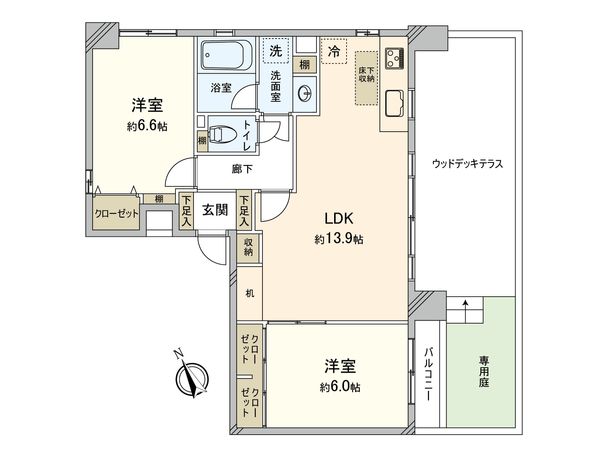 サンリーノ鵠沼海岸 間取図(平面図)