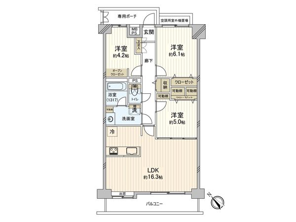 ライオンズマンション藤沢第3 間取図(平面図) ライオンズマンション藤沢第3 間取図(平面図)