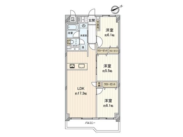 湘南グリーンハイツ 1号棟 間取図(平面図) 湘南グリーンハイツ 1号棟 間取図(平面図)