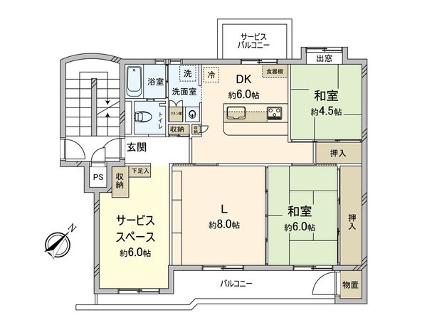 鎌倉グリーンハイツ A-3棟 間取図(平面図) 鎌倉グリーンハイツ A-3棟 間取図(平面図)