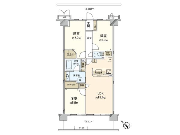 グレーシアパーク藤沢善行サザンフォート 間取図(平面図) 間取図(平面図)