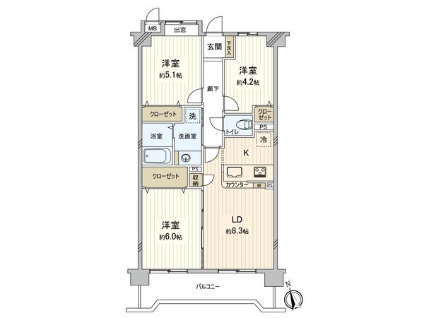 シーダム藤沢善行 間取図(平面図)
