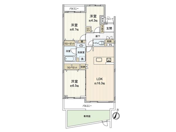 藤和鵠沼海岸ホームズ ガーデンステージ 間取図(平面図) 間取図(平面図)