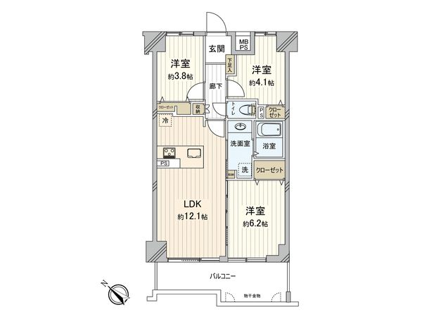 パレスヒルズ石名坂 間取図(平面図) 間取図(平面図)
