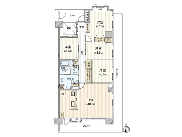 藤沢パーク・ホームズ 1番館 間取図(平面図)
