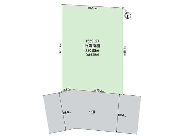 港南区下永谷2丁目 古家付き土地 区画図