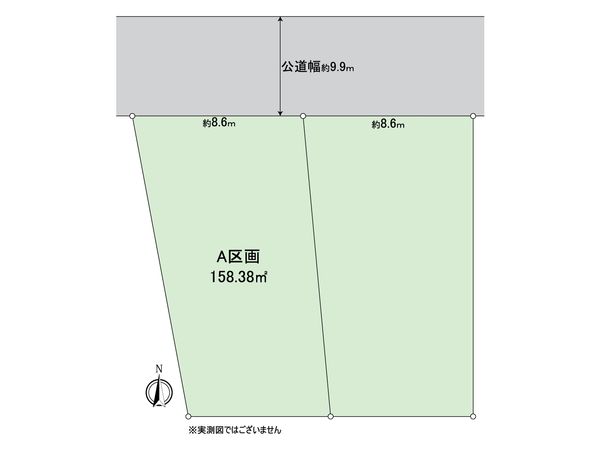 栄区長沼町 土地 A区画 区画図