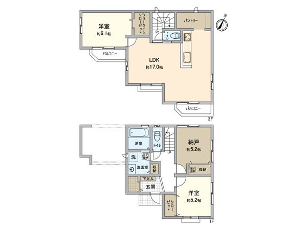 戸塚区戸塚町 新築戸建Aー1号棟 間取図(平面図)