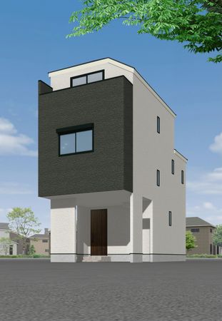 戸塚区戸塚町 新築戸建C号棟 外観パース図 戸塚区戸塚町 新築戸建C号棟 外観パース図