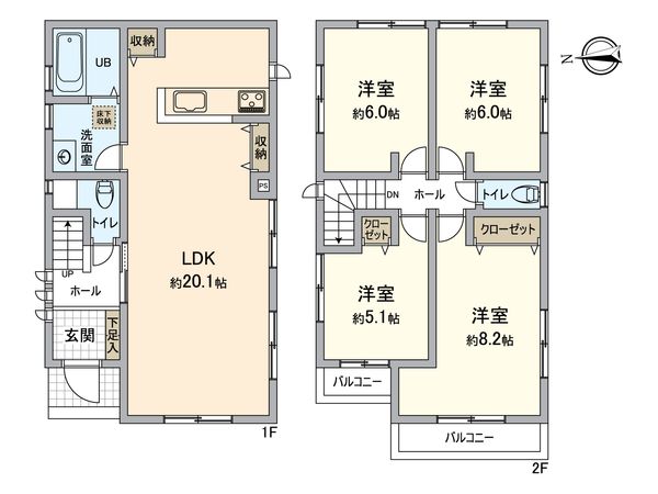 戸塚区汲沢7丁目 新築戸建 B号棟 間取図(平面図) 戸塚区汲沢7丁目 新築戸建 B号棟 間取図(平面図)