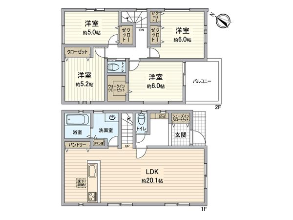 港南区日限山1丁目 新築戸建3号棟 間取図(平面図) 港南区日限山1丁目 新築戸建3号棟 間取図(平面図)