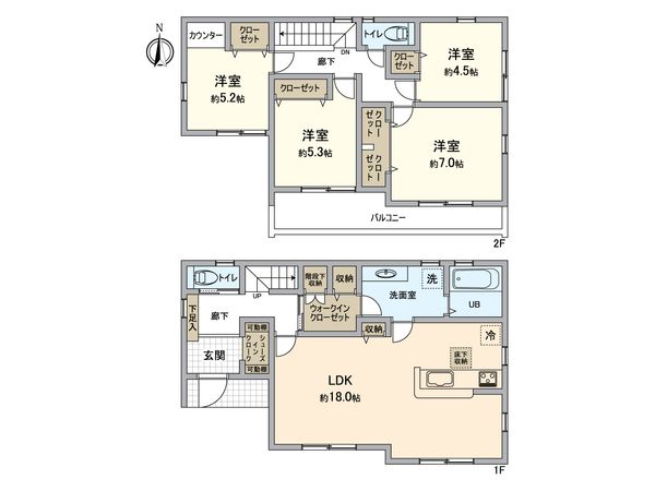 戸塚区戸塚町 新築戸建 間取図(平面図) 間取図(平面図)