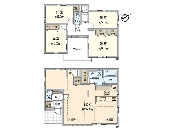 戸塚区上矢部町 新築戸建 間取図(平面図) 間取図(平面図)