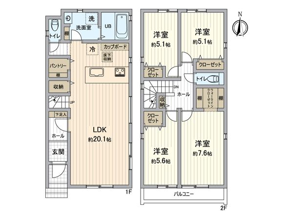 戸塚区汲沢7丁目 新築戸建3号棟 間取図(平面図) 戸塚区汲沢7丁目 新築戸建3号棟 間取図(平面図)